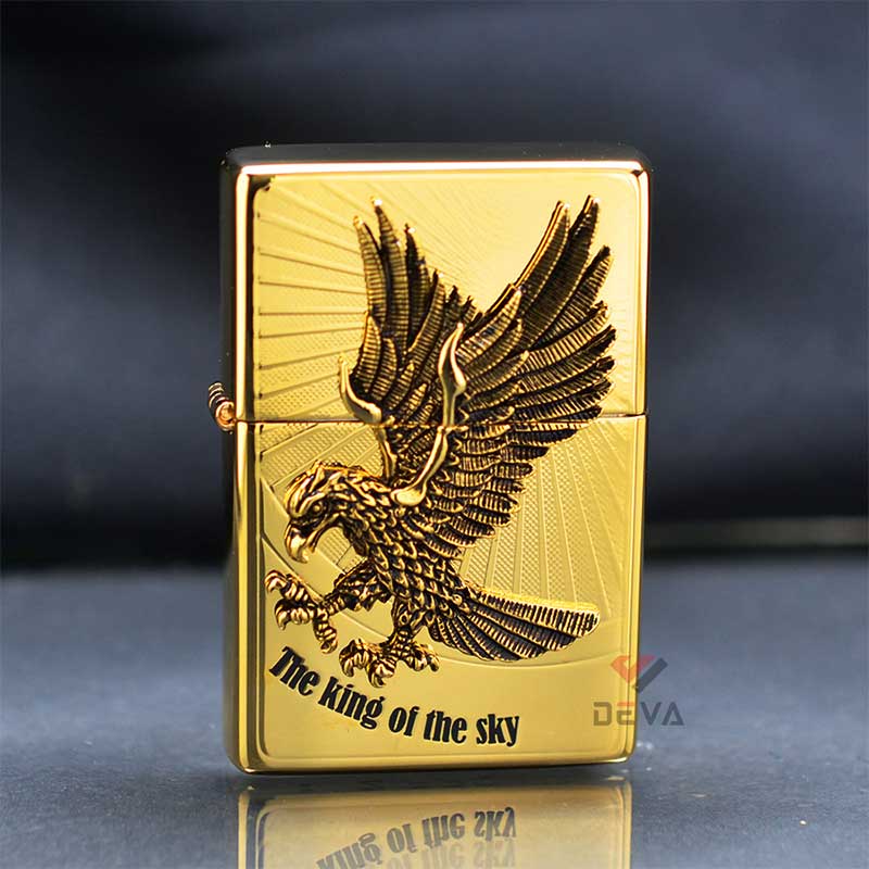 Bật lửa Zippo Mỹ hình đại bàng tung cánh ốp Emblem