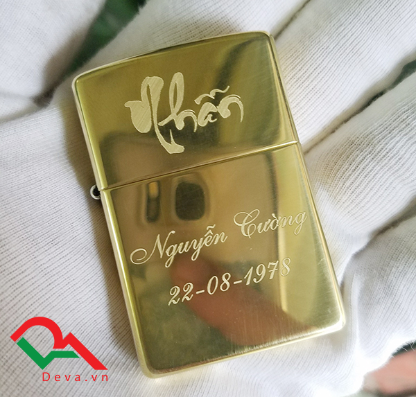 Bật lửa Zippo khắc tên khắc hoa văn, khắc thư pháp, khắc họa tiết ở Hà Nội