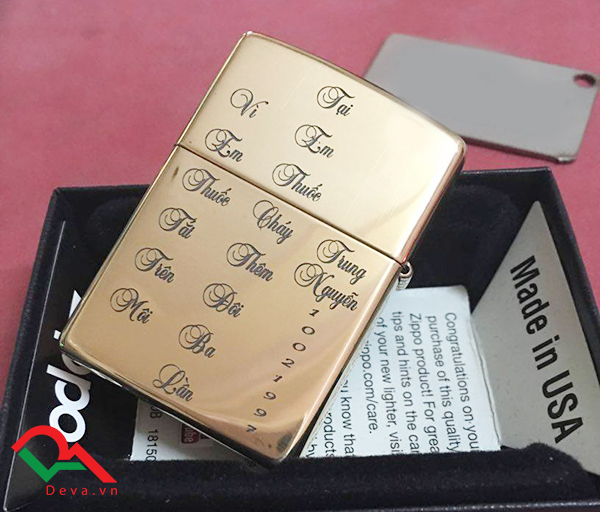 Nhận khắc bật lửa zippo ở Cầu Giấy Hà Nội