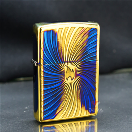 Zippo Đồng Cháy Khắc Nổi Vòng Xoáy Logo Zippo ZN305