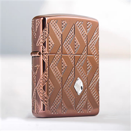 Zippo Armor Khắc Hoa Văn Ốp Kim Cương Geometric Diamond Z19